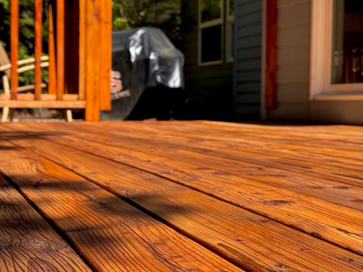 Freshly stained wood deck Portland OR — EVN Handyman